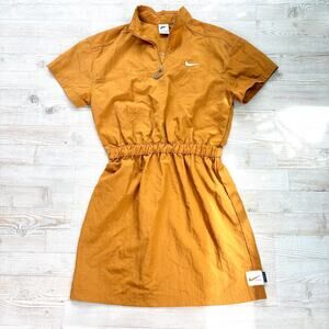 Nike Sportswear Swoosh 1/4 Zip Woven Dress | Desert Ochre Size Small